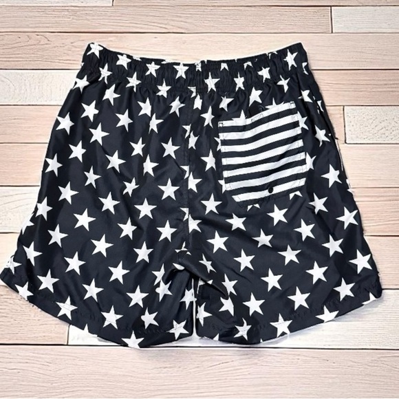 George Men’s Swim Trunks Stars & Stripes Print Size M 32–34 Lined Swim Shorts - Picture 4 of 9